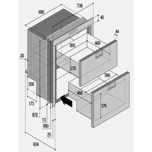 Frigorifico combi fijo cong/nevera 210 l. - vitrifrigo - Detalle 2